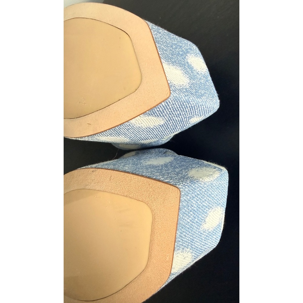 NWB Stuart Weitzman Squarehigh Platform 95 Slide Ocelot Denim Sandals 8.5 39 - Picture 2 of 15